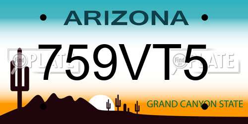 759VT5 Arizona License Plate