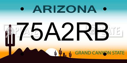 75A2RB Arizona License Plate