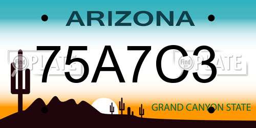 75A7C3 Arizona License Plate