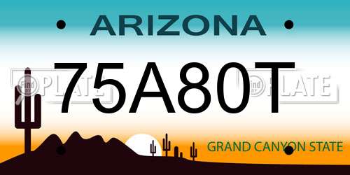 75A80T Arizona License Plate
