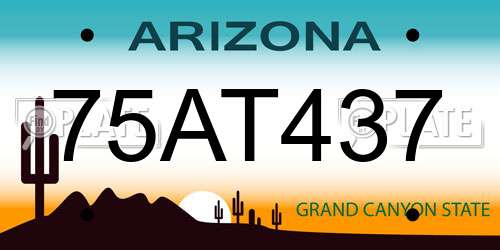 75AT437 Arizona License Plate