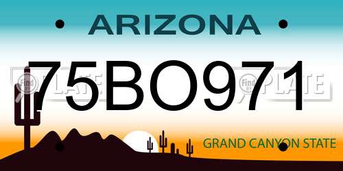 75BO971 Arizona License Plate