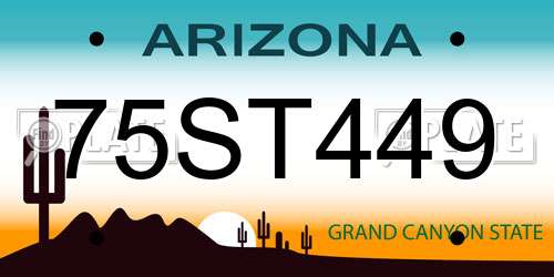 75ST449 Arizona License Plate
