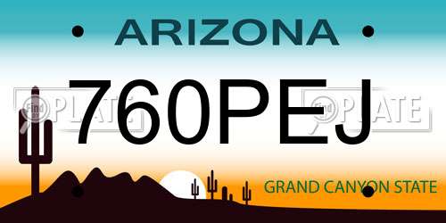 760PEJ Arizona License Plate