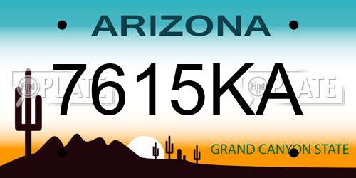7615KA Arizona License Plate