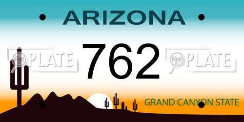 762 Arizona License Plate
