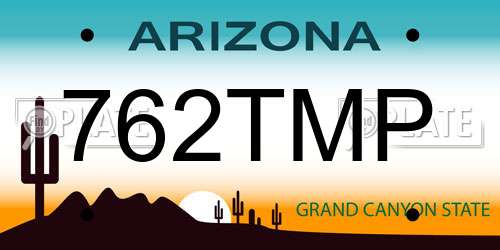 762TMP Arizona License Plate