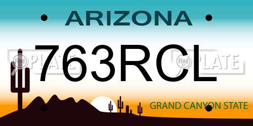 763RCL Arizona License Plate