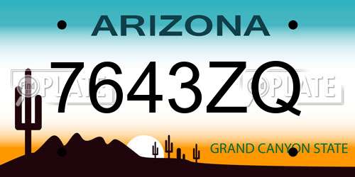 7643ZQ Arizona License Plate