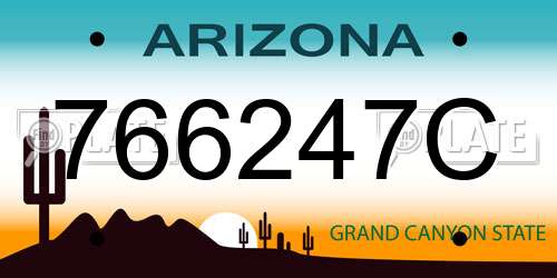766247C Arizona License Plate