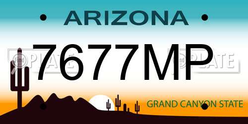 7677MP Arizona License Plate