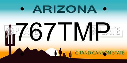 767TMP Arizona License Plate