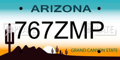 767ZMP Arizona License Plate