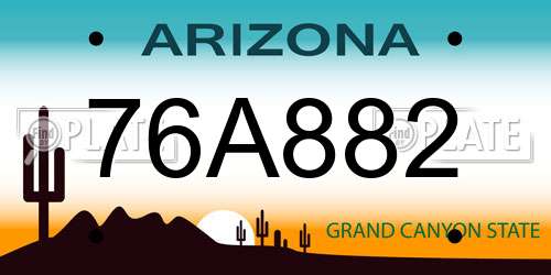 76A882 Arizona License Plate