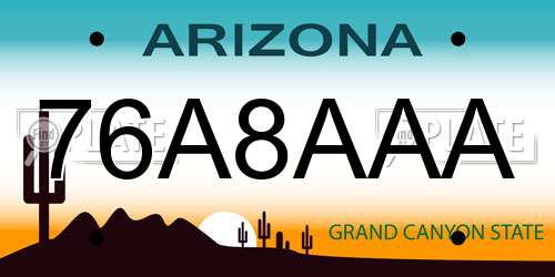 76A8AAA Arizona License Plate