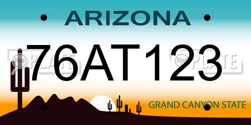 76AT123 Arizona License Plate