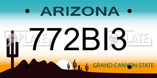 772BI3 Arizona License Plate