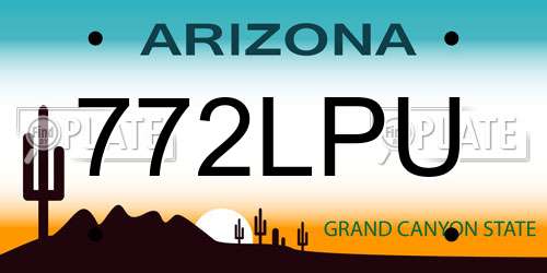 772LPU Arizona License Plate