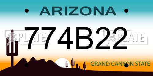 774B22 Arizona License Plate