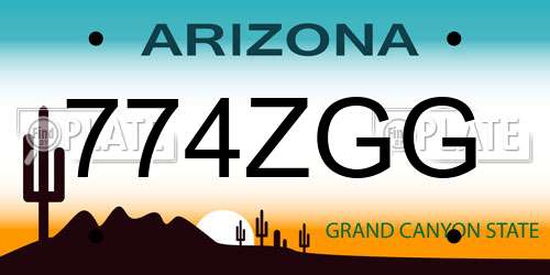 774ZGG Arizona License Plate