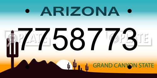 7758773 Arizona License Plate