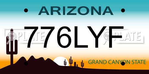 776LYF Arizona License Plate