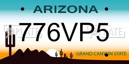 776VP5 Arizona License Plate