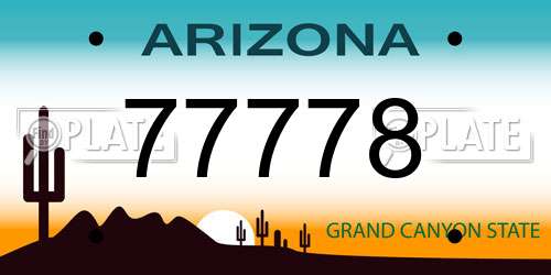77778 Arizona License Plate