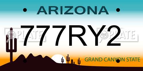 777RY2 Arizona License Plate