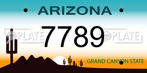 7789 Arizona License Plate