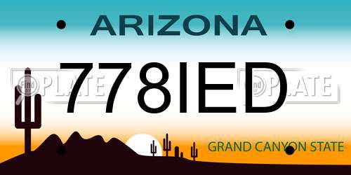 778IED Arizona License Plate