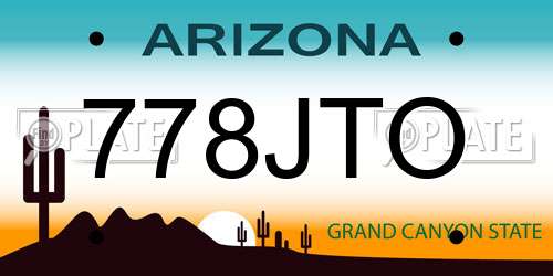 778JTO Arizona License Plate