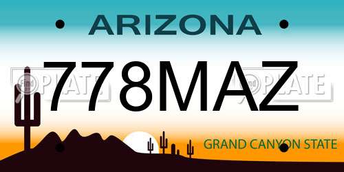 778MAZ Arizona License Plate