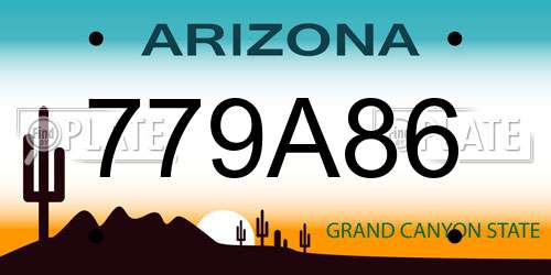 779A86 Arizona License Plate