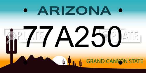 77A250 Arizona License Plate