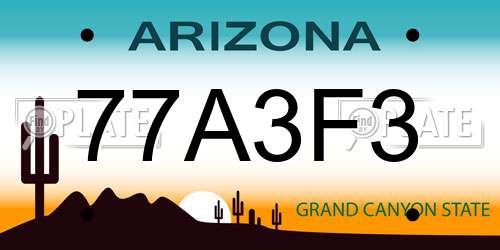77A3F3 Arizona License Plate