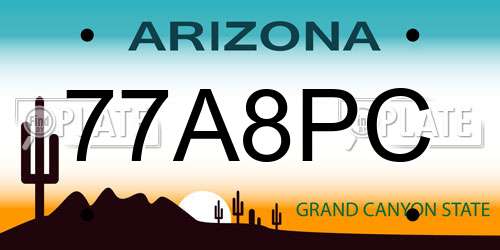 77A8PC Arizona License Plate