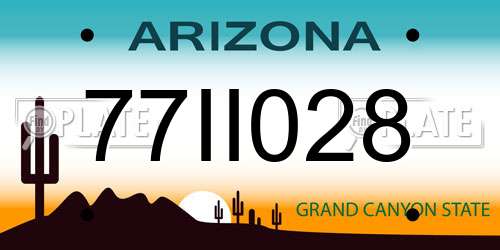 77II028 Arizona License Plate