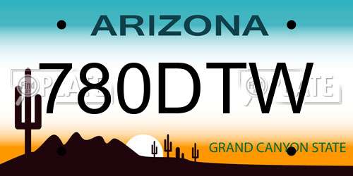 780DTW Arizona License Plate
