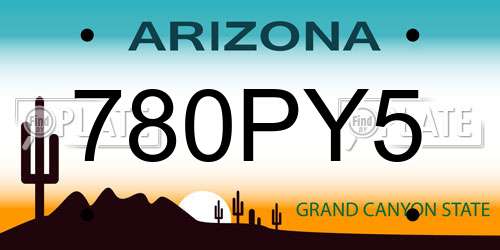 780PY5 Arizona License Plate