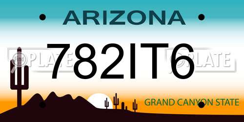 782IT6 Arizona License Plate