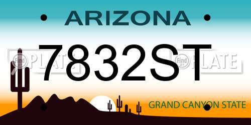 7832ST Arizona License Plate