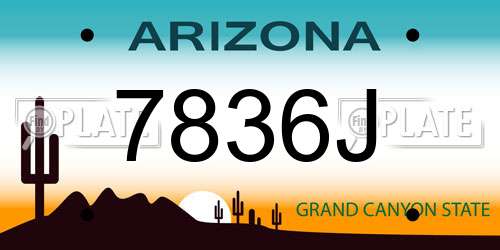 7836J Arizona License Plate