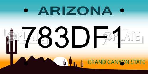 783DF1 Arizona License Plate