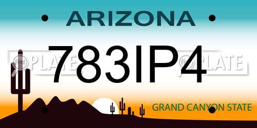 783IP4 Arizona License Plate