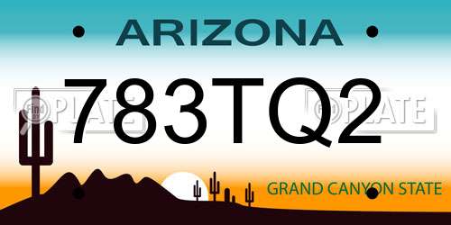 783TQ2 Arizona License Plate