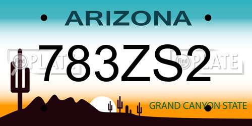 783ZS2 Arizona License Plate
