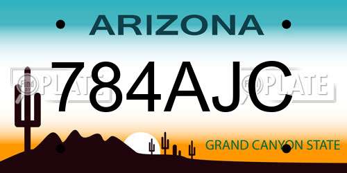 784AJC Arizona License Plate