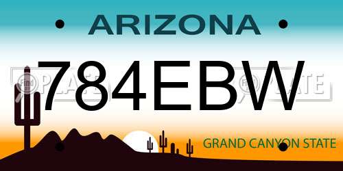 784EBW Arizona License Plate