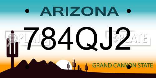 784QJ2 Arizona License Plate
